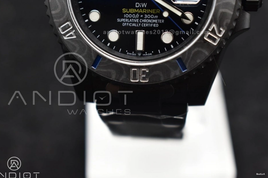 DLC DIW VS3135 on VSF Submariner DLC Blue Bracelet Sandblasted Edition 1:1 Best Dial Black 0129